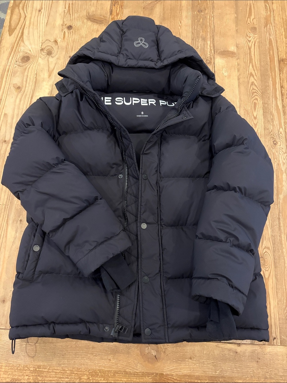 TNA Women's Black Hooded Puffer Jacket